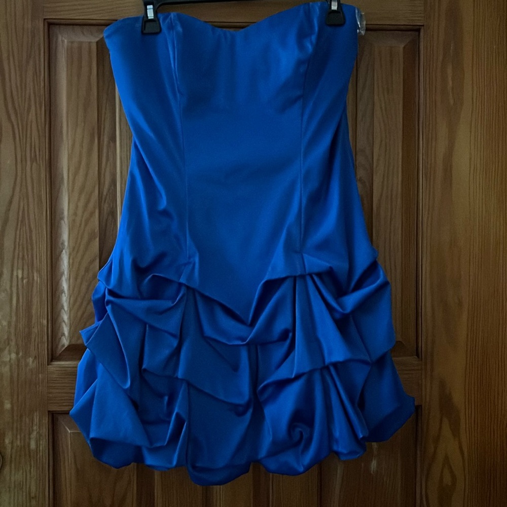 Blue dress mini strapless